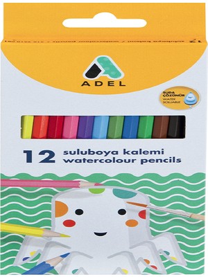 Adel 12 renk suluboya kalemi