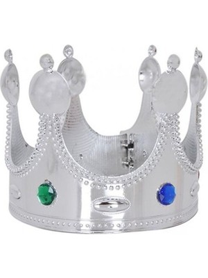 Skygo Plastik Kral Tacı Gümüş Renk Çocuk Boy 45 cm