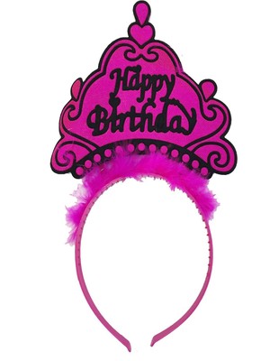 Skygo Happy Birthday Neon Fuşya Renk Doğum Günü Tacı 24X15 cm