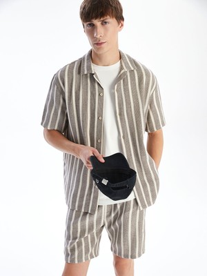 Lc Waikiki Yeni Sezon Rahat Kalıp Kısa Kollu Çizgili Erkek Gömlek
