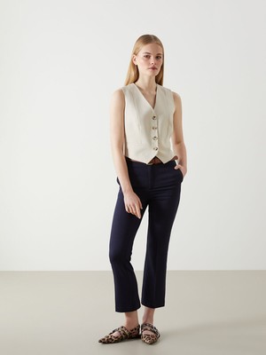 Lc Waikiki Yeni Sezon Beli Kemerli Dar Fit Kadın Pantolon