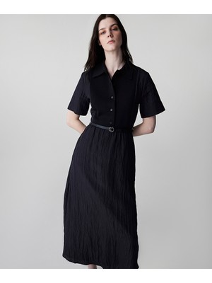 İpekyol Kemerli triko mix elbise IS1260002232001