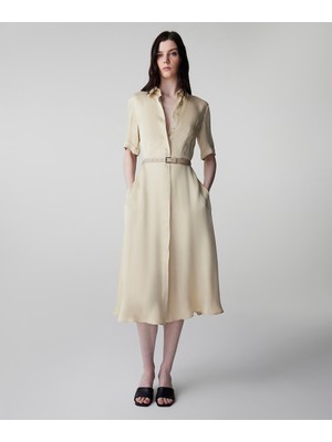 İpekyol Kemerli cupro elbise IS1260002234003