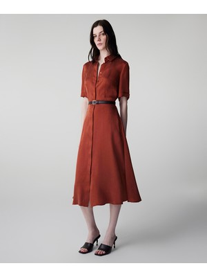 İpekyol Kemerli cupro elbise IS1260002234048