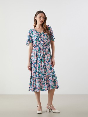 Lc Waikiki Yeni Sezon V Yaka Çiçekli Elbise