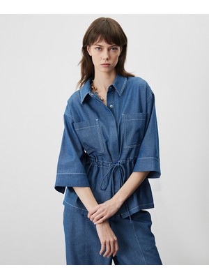 Miss İpekyol Belden bağlamalı cepli gömlek IS1260025091015