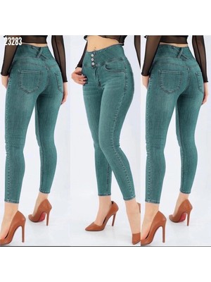 Veralya Yüksek Bel Likralı Jean Pantolon 90 cm