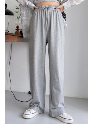 Tarz Cool Bağcıklı Bel Düz Paça Eşofman Altı, Kadın Eşofman Altı