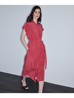 İpekyol İnce kuşaklı gömlek elbise IS1260002235026