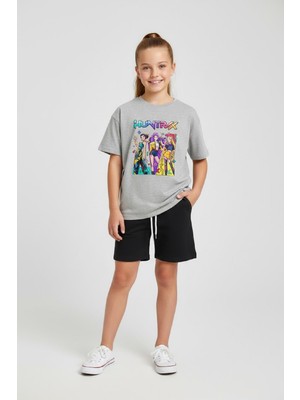 Makiteks Kız Çocuk Şort Tişört Takım Huntrix 5 6 7 8 9 10 11 12 13 14 Yaş Tshirt Rumi Mira Zoey