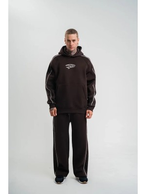 Veralya Uzun Kol Kapşonlu Ara Biyeli Baggy Eşofman Takım