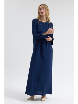 Vavinor Omuz Tokalı Elbise - Indigo