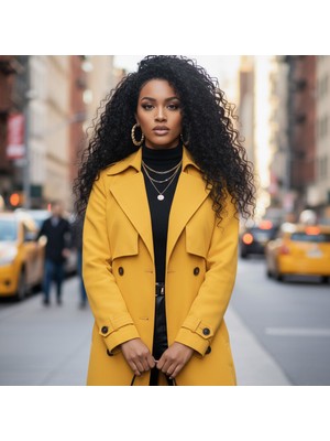 Zemira Gerçek Front Lace Tül Peruk / Kabarık Afro / Doğal 65/70CM