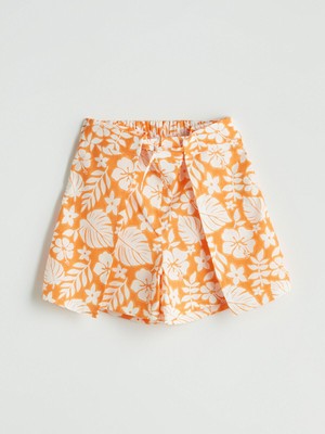 Lc Waikiki Yeni Sezon Beli Lastikli Çiçekli Kız Çocuk Şort Etek