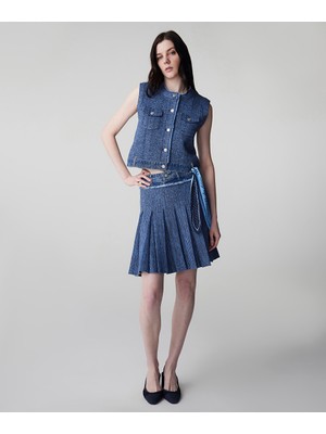 İpekyol Denim Mix Triko Etek IS1260004087629