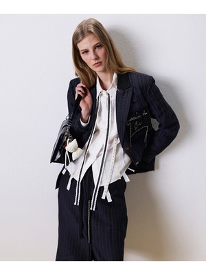 Twist Kontrast Şeritli Gömlek TS1260025111018