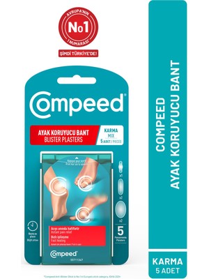 Compeed Acıyı Hızla Hafifleten Ayak Koruma ve Yara Bandı Karma Set 5 Adet Hidrokolloid Bant