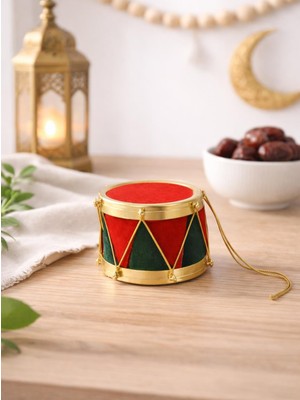 Parti Adresi Ramazan Temalı Mini Davul Süs – Dekoratif Masa & Duvar Süsü 7 cm