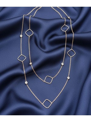 Silverpoint Rose Kaplama Zirkon Taşlı Kolye