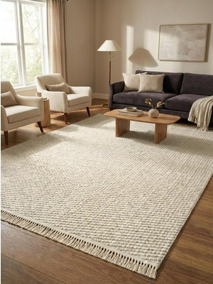 Saraz Halı Dizayn 1063 Vizon Kaymaz Taban Koridor Halısı Kesme Yolluk Mutfak Halısı Modern Salon Halısı