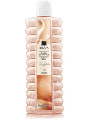 Avon Simply Luxurious Banyo Köpüğü 500 ml Beyaz Şeftali ve Vanilya Orkide Kokusuyla Lüks Dokunuş