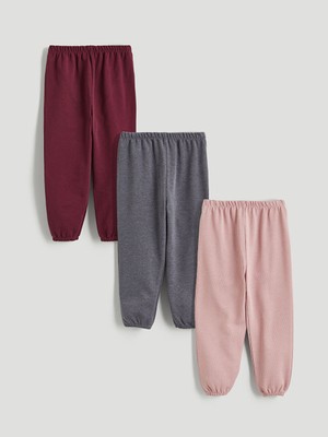 Lcw Bordo Beli Lastikli Basic Kız Bebek Jogger Eşofman Altı 3'lü