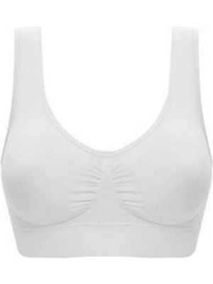 Sistina Storozde Beyaz Dikişsiz Kadın Pedli Sütyen Korse - 704 - Beden S