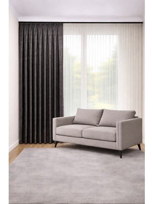 Perde Merkezi Star Lacivert Gold Fon Perde Salon ve Misafir Odalarına Uygun 1/3 Sık Pileli Tek Kanat Lüks Modern Fon Perde