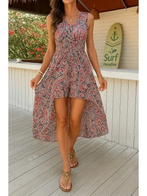 Veralya Kadın Kolsuz V Yakalı  Süprem Tulum Elbise