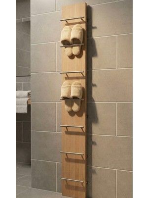 Masif Ahşap Duvar Tipi Modern Terliklik ve Çok Amaçlı Banyo Organizer
