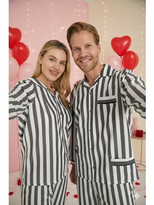 Kly Sevgililer Günü Valentine's Day Yeni Sezon Konsept Kadın Erkek 2 Li Pijama Takımı Çiftlere Özel