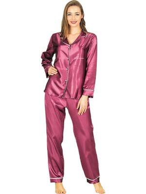 Sistina Storozde Mor Saten Pijama Takımı - 1613 - Beden L