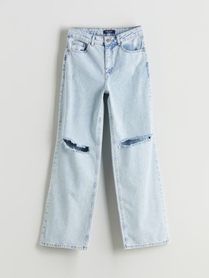 Lc Waikiki Yeni Sezon Wideleg Yırtık Detaylı Kadın Jean Pantolon