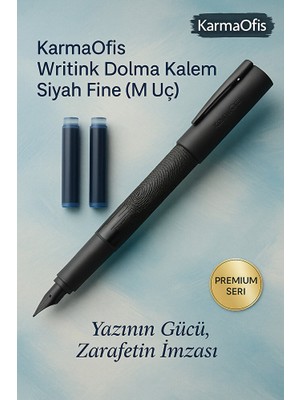 KarmaOfis Writink Dolma Kalem Siyah Fine (M Uç) – Premium Yazı Deneyimi