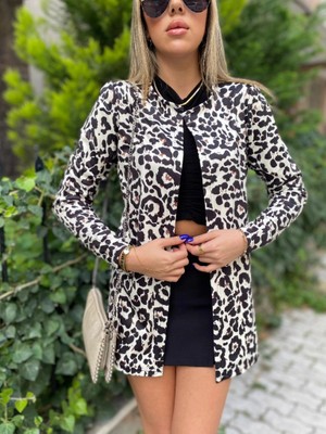 Veralya Kadın Uzun Kollu Alın Omuz Önü Açık Şardonlu Dalgıç Ceket