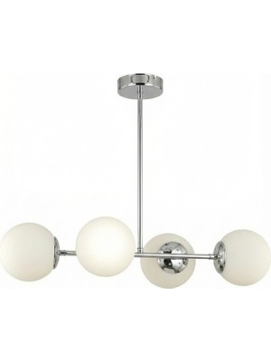 Ronisu Aydınlatma Barex 4'lü Camlı Avize – Oturma Odası, Yemek Masası Üstü, Salon Uyumlu Avize