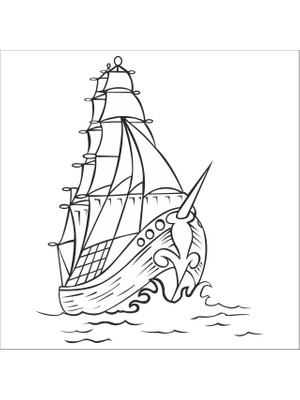 Technopa YELKENLİ TEKNE FOLYO STİCKER - 200cm Uzunluk