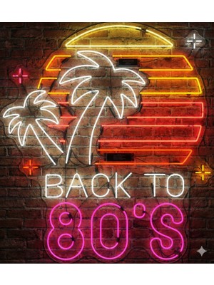 Neonled Back To 80's (Miami / Malibu Konsept) Neon LED Dekoratif Aydınlatma (105X118 Cm)