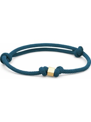 Hakan Mücevherat 14 Ayar Erkek Tek Zar Mavi Ipli Bileklik