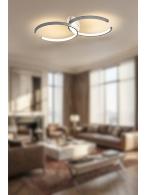 Ronisu Aydınlatma Purex 2'li Ledli Plafonyer Avize - Oturma Odası, Salon Mutfak Uyumlu Avize