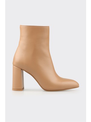 Elle Naturel Deri Kadın Klasik Bot