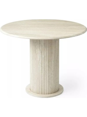 Levent Mobilya ve Aksesuar Bohem Masa, Ptt Ayak, Traverten, 100X100