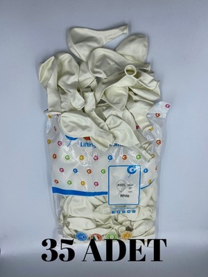 Güzelyüz Avm 35 Adet Beyaz Balon 13'' Inç 33CM Dekorasyon Balonu Tek Renk Beyaz Iç ve Dış Mekan Parti Balonu