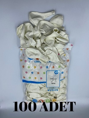 Güzelyüz Avm 100 Adet Beyaz Balon 13'' Inç 33CM Dekorasyon Balonu Tek Renk Beyaz Iç ve Dış Mekan Parti Balonu