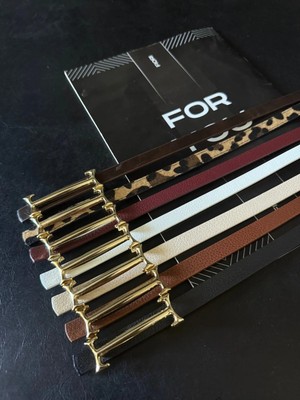 Fiori Gold Uzun Tokalı Ince Kemer, Pantolon Kemeri, Gömlek Kemeri, Ceket Kemeri, Elbise Kemeri