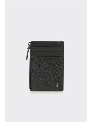 Elle Siyah Deri Erkek Kartlık