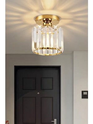 Ronisu Aydınlatma Glowix Kristal Taşlı Plofonyer Tekli Avize - Modern Tekli Kristal Taşlı Avize