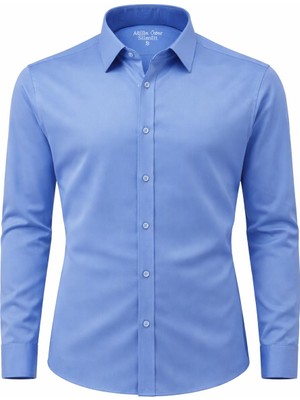 Atilla Özer Slim Fit Pamuk Saten Uzun Kol Erkek Gömlek - 7533