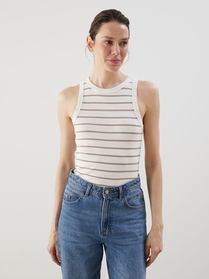 Lc Waikiki Yeni Sezon Bisiklet Yaka Çizgili Kadın Atlet