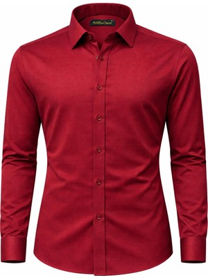 Atilla Özer Slim Fit Pamuk Saten Uzun Kol Erkek Gömlek - 7534
